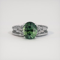 3.06 Ct. Green Sapphire Ring, Platinum 950 1