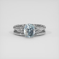 2.39 Ct. Greenish Blue Sapphire Ring, Platinum 950 1