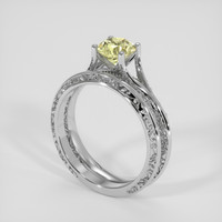 1.53 Ct. Greenish Yellow Sapphire Ring, Platinum 950 2