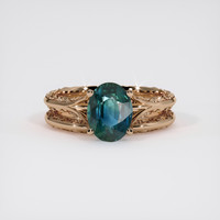 1.75 Ct. Bluish Green Sapphire Ring, 18K Rose Gold 1