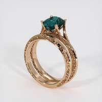 1.75 Ct. Bluish Green Sapphire Ring, 18K Rose Gold 2