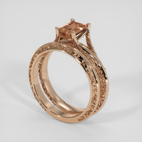 1.85 Ct. Orangish Brown Sapphire Ring, 18K Rose Gold 2