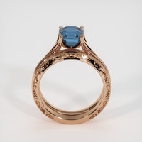 2.04 Ct. Greenish Blue Sapphire Ring, 18K Rose Gold 3