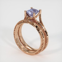1.34 Ct. Purple Sapphire Ring, 18K Rose Gold 2