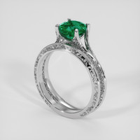 1.32 Ct. Emerald Ring, Silver 2