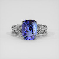 3.23 Ct. Violetish Blue Tanzanite Ring, Silver 1