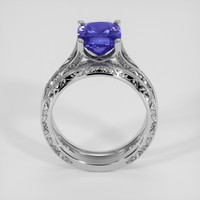 3.23 Ct. Violetish Blue Tanzanite Ring, Silver 3