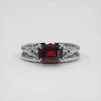 2.28 Ct. Red Garnet Ring, Silver 1