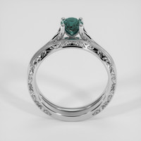 1.23 Ct. Bluish Green Sapphire Ring, Silver 3