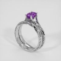 1.34 Ct. Purple Sapphire Ring, Silver 2