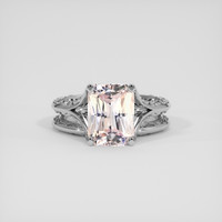 4.16 Ct. Peach Sapphire Ring, 10K White Gold 1