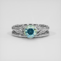 1.08 Ct. Bluish Green Sapphire Ring, 10K White Gold 1