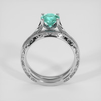 1.08 Ct. Bluish Green Sapphire Ring, 10K White Gold 3