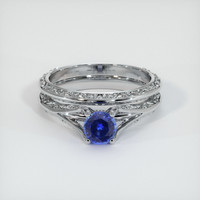 0.77 Ct. Sapphire Ring, 14K White Gold 1