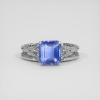 3.04 Ct. Blue Sapphire Ring, 14K White Gold 1