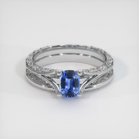 1.15 Ct. Sapphire Ring, 14K White Gold 1