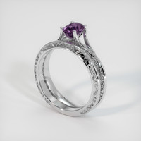 0.90 Ct. Sapphire Ring, 14K White Gold 2