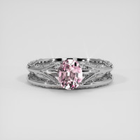 1.35 Ct. Pink Malaya Garnet Ring, 14K White Gold 1