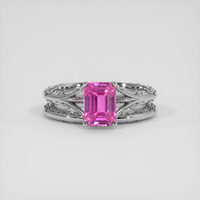 1.63 Ct. Pink Sapphire Ring, 14K White Gold 1