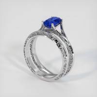 1.10 Ct. Sapphire Ring, 14K White Gold 2