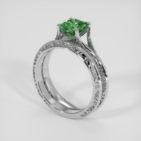 1.60 Ct. Green Sapphire Ring, 14K White Gold 2