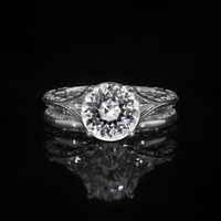 3.06 Ct. Sapphire Ring, 14K White Gold 1
