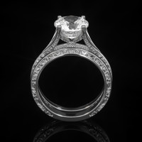 3.06 Ct. Sapphire Ring, 14K White Gold 3