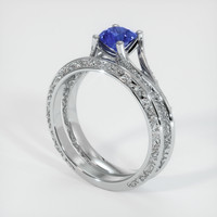0.69 Ct. Sapphire Ring, 18K White Gold 2