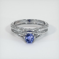 0.66 Ct. Sapphire Ring, 18K White Gold 1