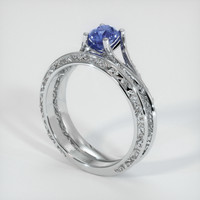0.66 Ct. Sapphire Ring, 18K White Gold 2