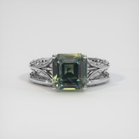4.06 Ct. Bi Color Sapphire Ring, 18K White Gold 1