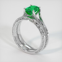 0.99 Ct. Emerald Ring, 18K White Gold 2
