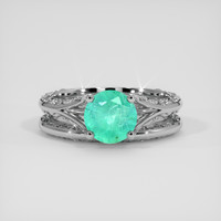 1.03 Ct. Emerald Ring, 18K White Gold 1