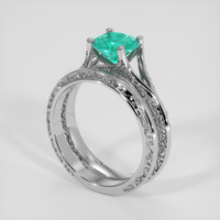 1.03 Ct. Emerald Ring, 18K White Gold 2