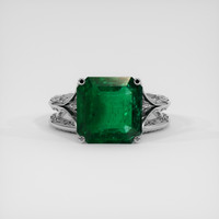 6.60 Ct. Emerald Ring, 18K White Gold 1
