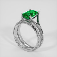 2.77 Ct. Emerald Ring, 18K White Gold 2