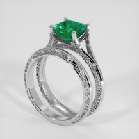 1.75 Ct. Emerald Ring, 18K White Gold 2
