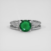 1.32 Ct. Emerald Ring, 18K White Gold 1