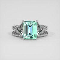 3.42 Ct. Emerald Ring, 18K White Gold 1