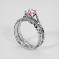 1.35 Ct. Pink Malaya Garnet Ring, 18K White Gold 2