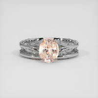 1.84 Ct. Peach Sapphire Ring, 18K White Gold 1