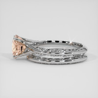 1.84 Ct. Peach Sapphire Ring, 18K White Gold 4