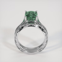 3.33 Ct. Bluish Green Sapphire Ring, 18K White Gold 3