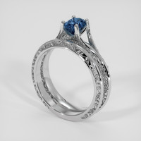 1.17 Ct. Blue Sapphire Ring, 18K White Gold 2