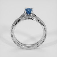 0.98 Ct. Blue Sapphire Ring, 18K White Gold 3