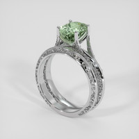 2.53 Ct. Green Sapphire Ring, 18K White Gold 2