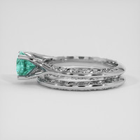 1.08 Ct. Bluish Green Sapphire Ring, 18K White Gold 4