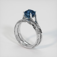 2.04 Ct. Sapphire Ring, 18K White Gold 2