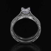 1.49 Ct. White Sapphire Ring, 18K White Gold 3