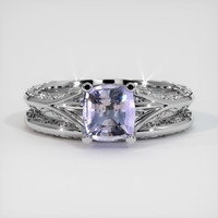 1.34 Ct. Purple Sapphire Ring, 18K White Gold 1